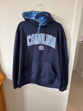 Champion Navy and Light Blue Carolina Zip-Up Hoodie